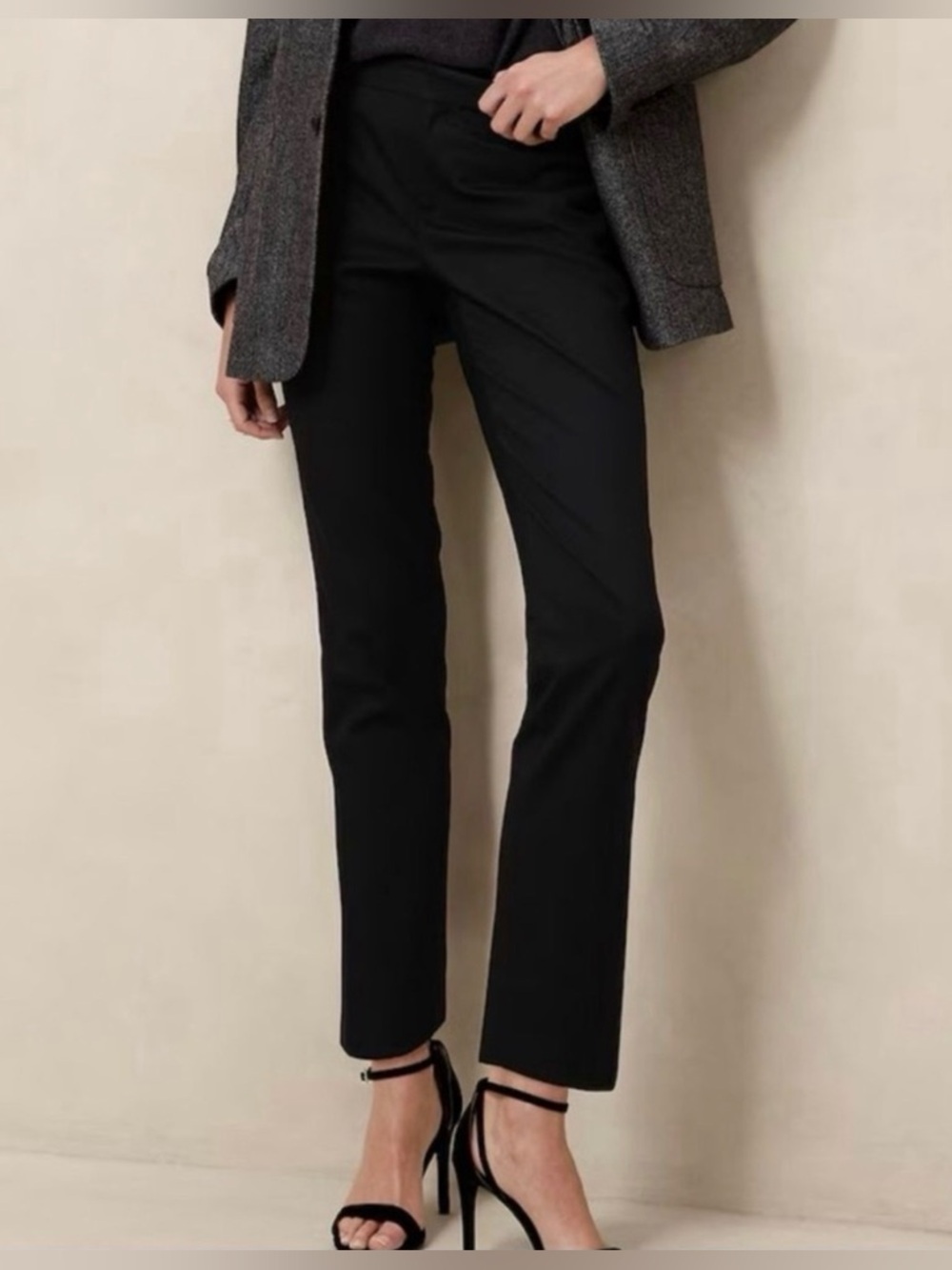 BANANA REPUBLIC Black Ryan Slim Straight Trouser Pants  - 12